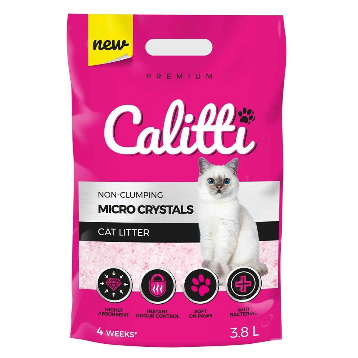 Cat Litter Calitti Micro Crystals Plastic 3,8 L-0